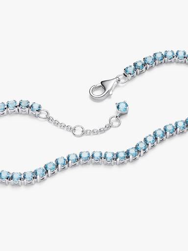 Brazalete de tenis azul claro reluciente