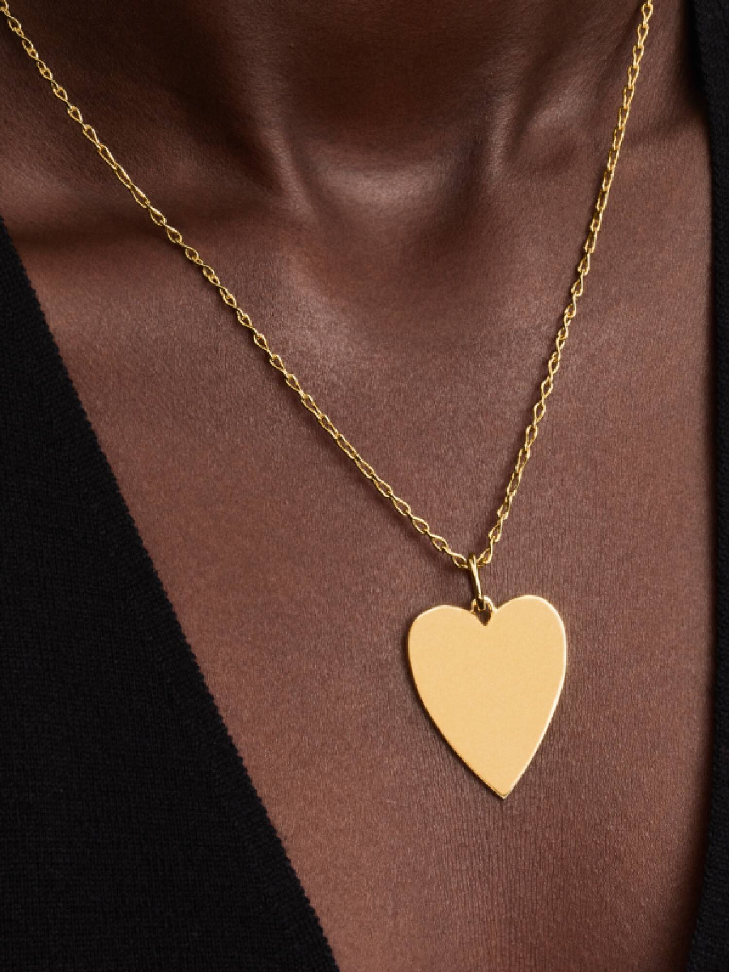 Colgante Placa grabable grande en forma de corazón