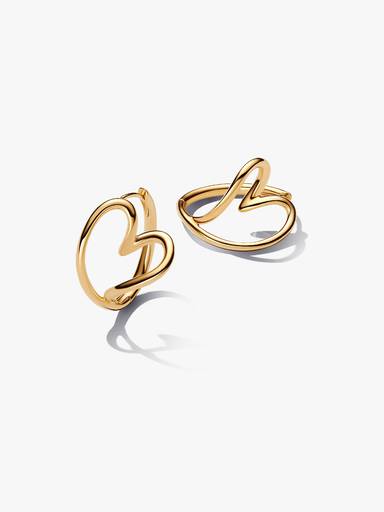 Aretes de aro corazón con forma orgánica