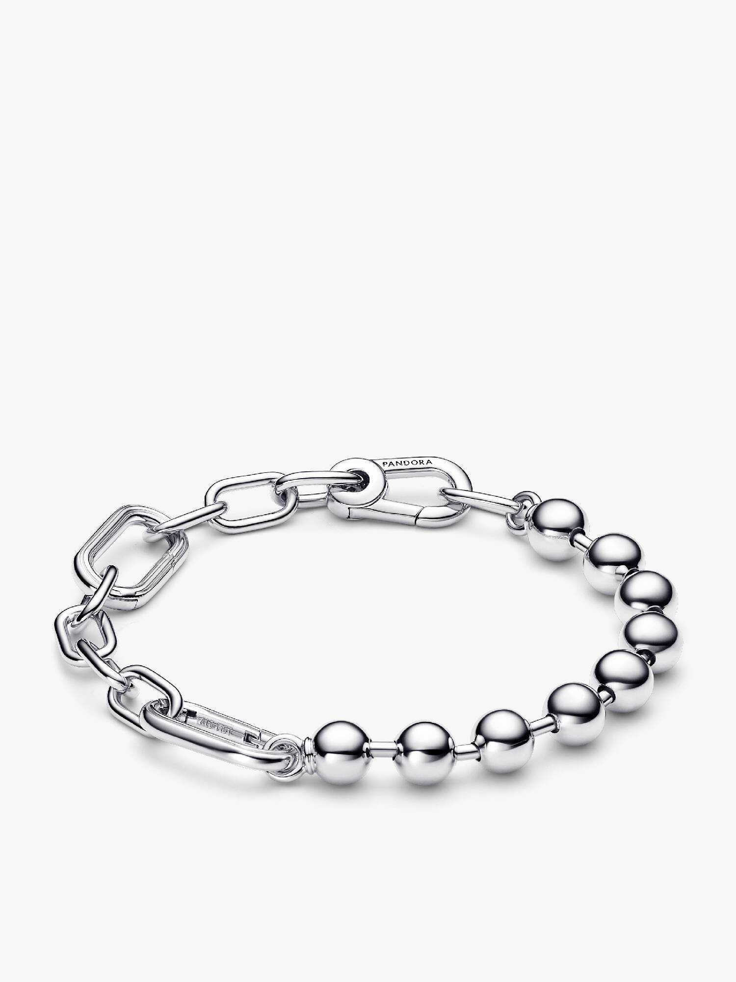Brazalete de cadena de eslabones y cuentas de metal