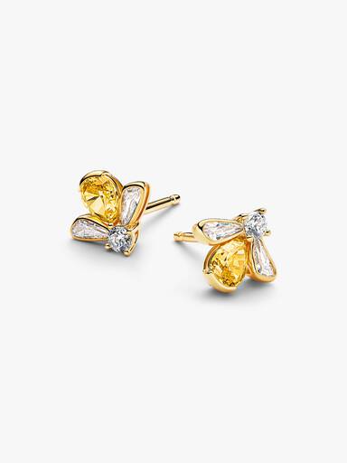 Aretes de botón Abeja miel