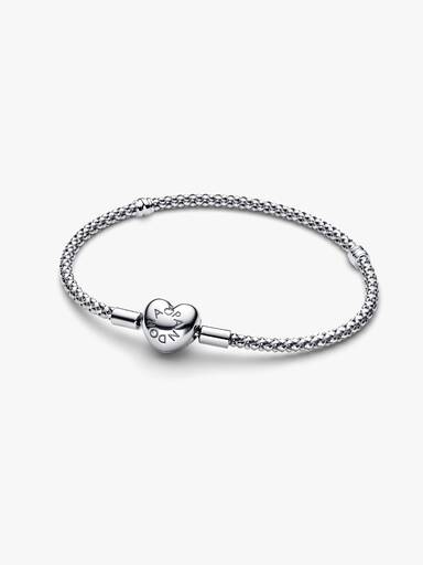 Pulsera de Cadena de Tachuelas con Cierre de Corazón