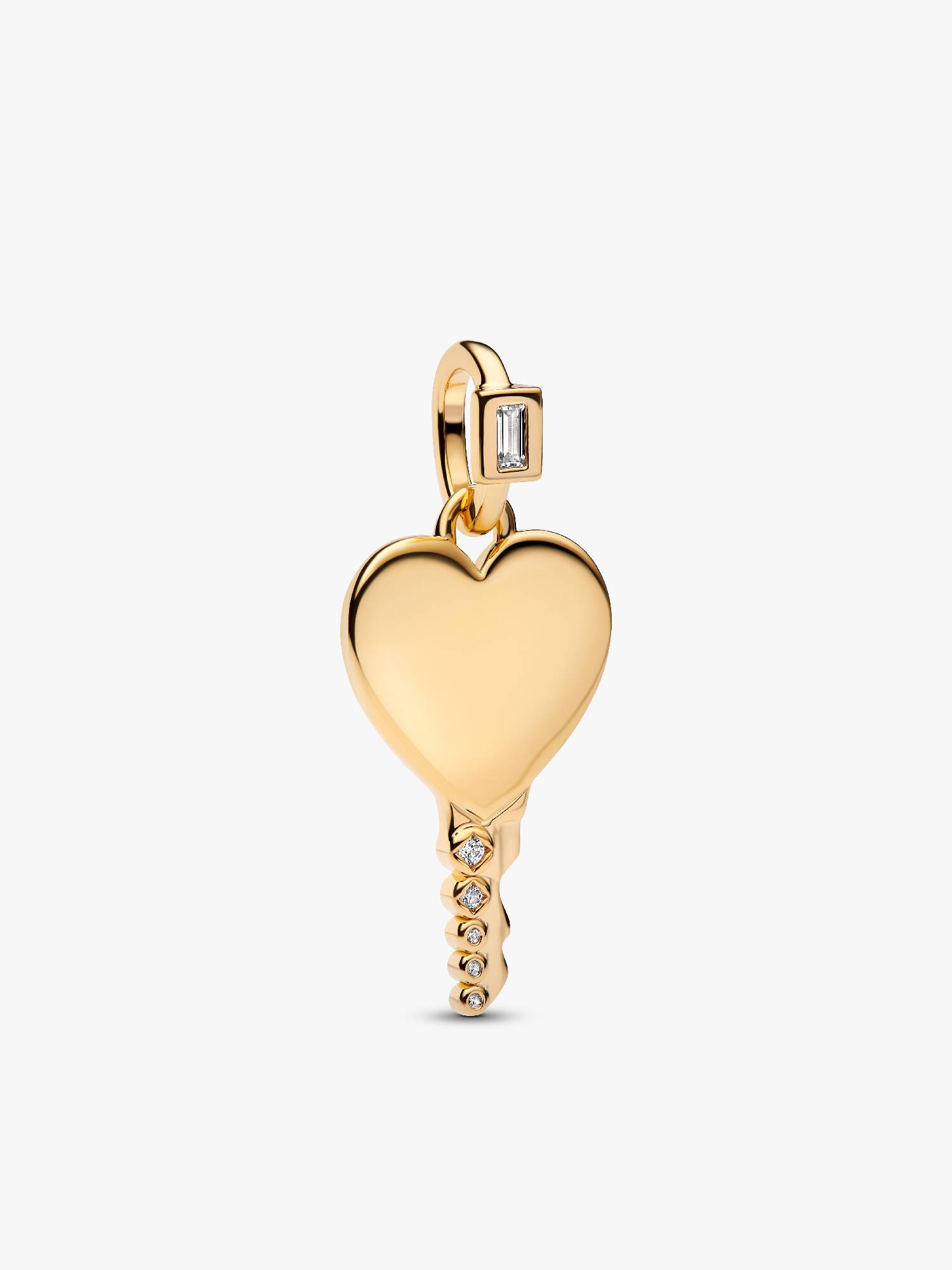 Pendiente llave grabable en forma de corazón