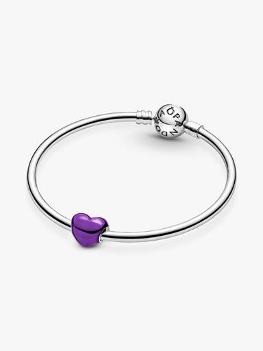 Charm Corazón metálico morado