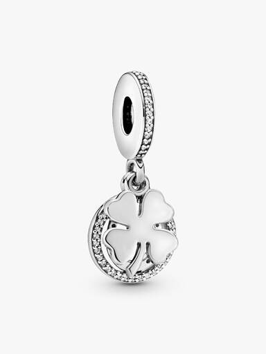 Charm colgante trébol de la suerte de cuatro hojas