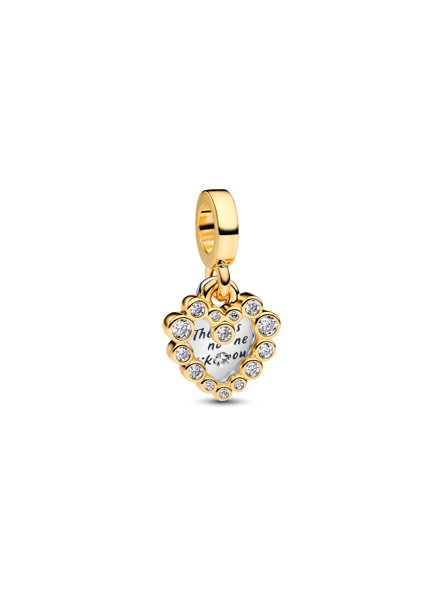 Charm Colgante Doble Corazón Brillante Dorado