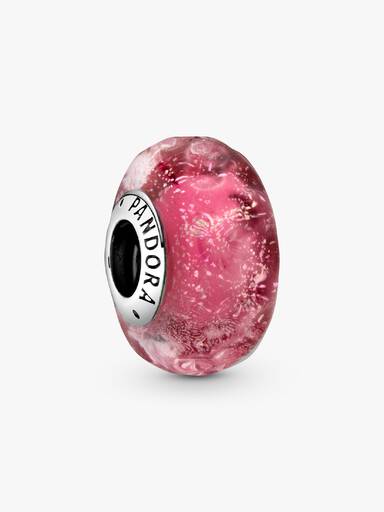 Charm de cristal Murano rosa Fantasía de Ondas