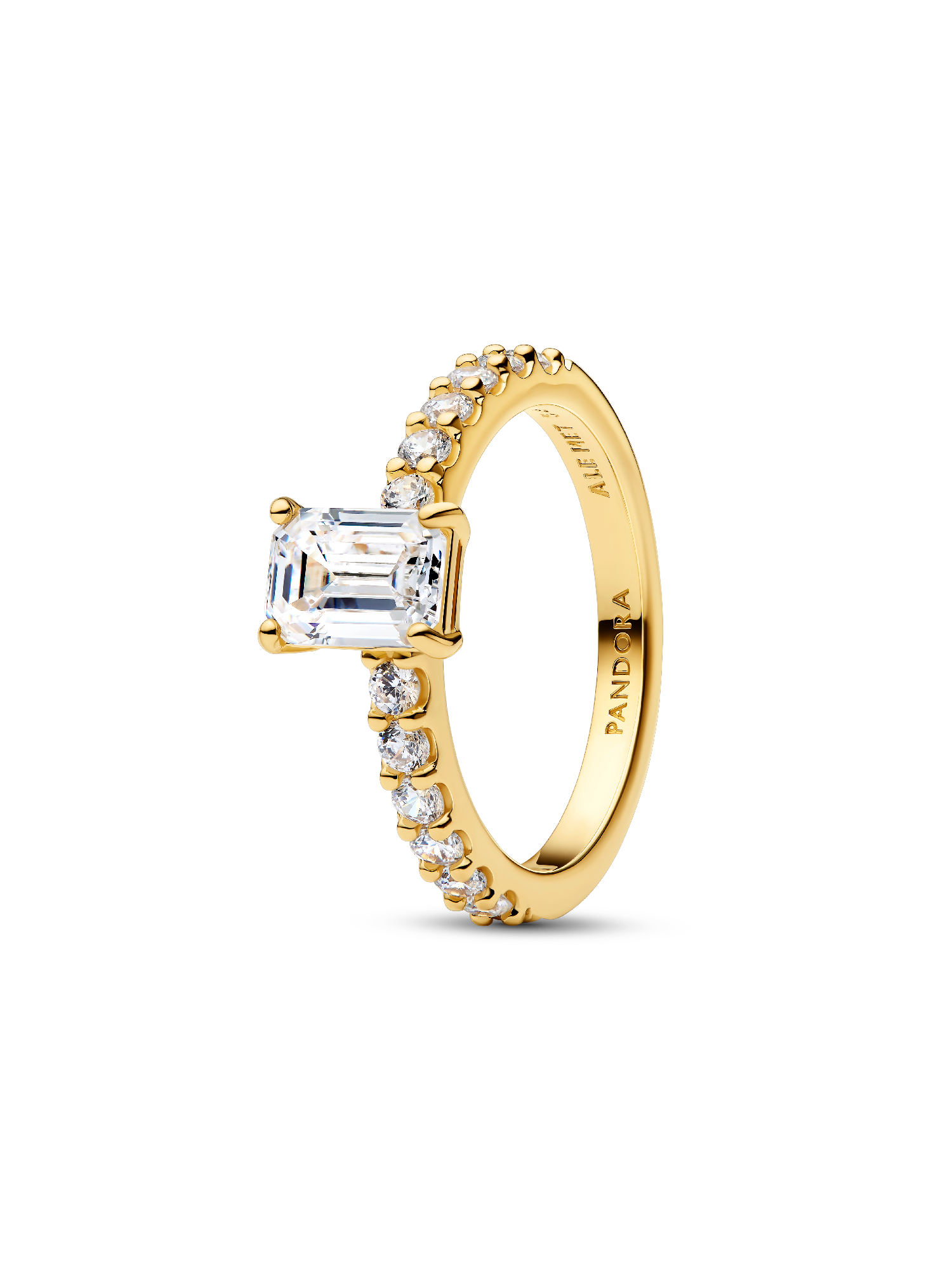 Anillo Halo rectangular reluciente