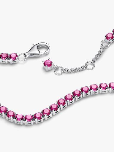 Brazalete de tenis rosa reluciente