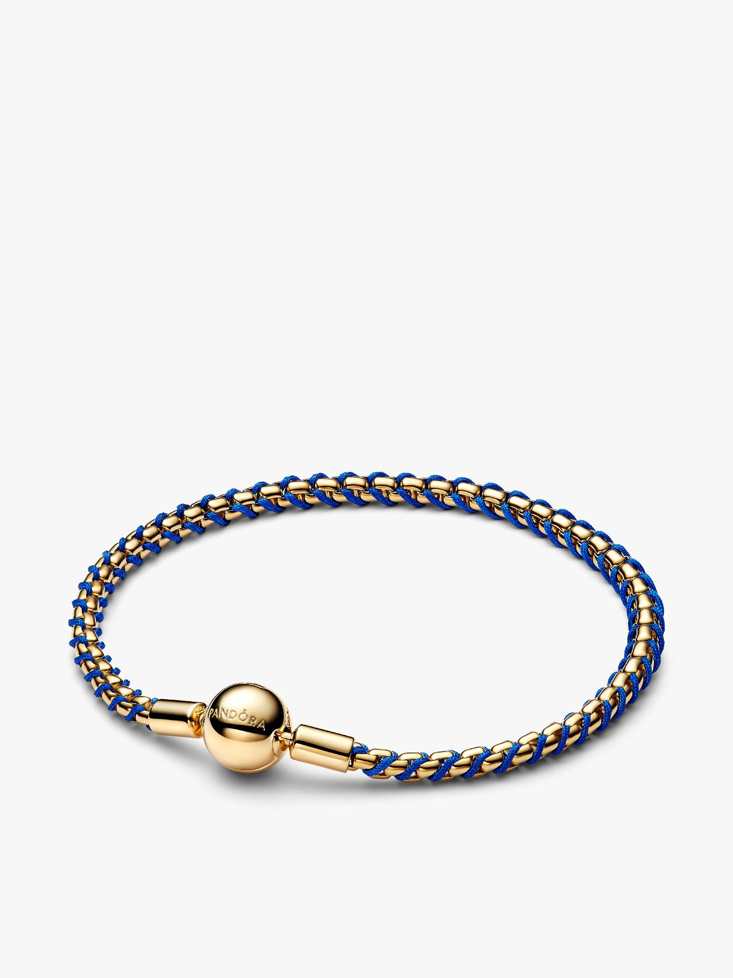 Brazalete de cadena tipo caja de cordón azul 