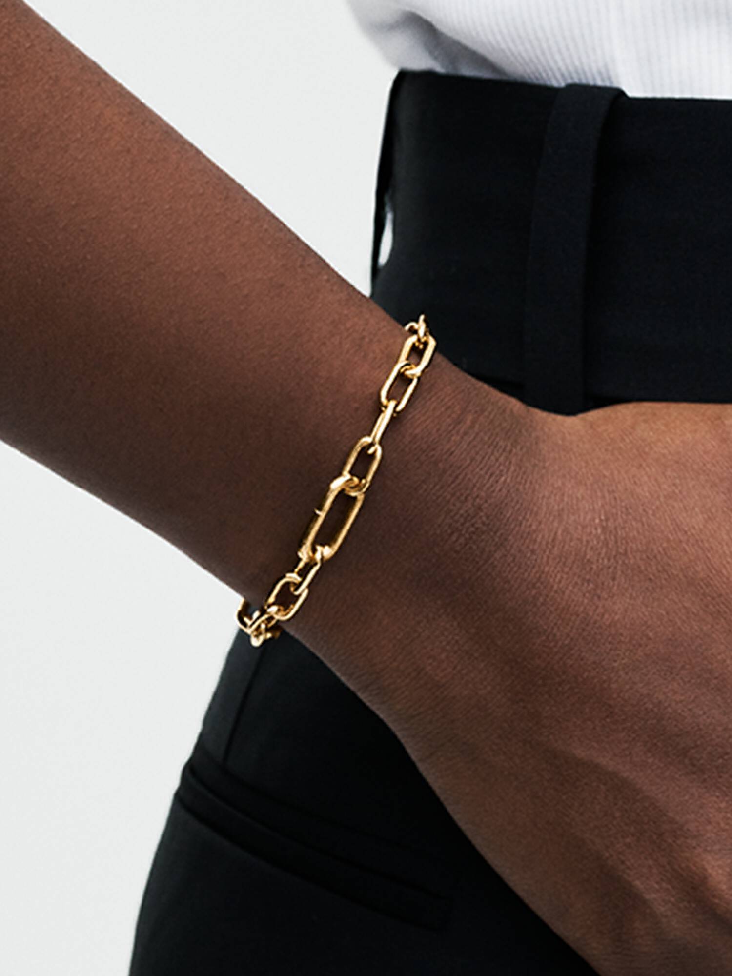 Brazalete de cadena de eslabones pequeños