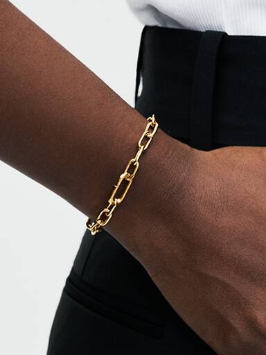Brazalete de cadena de eslabones pequeños