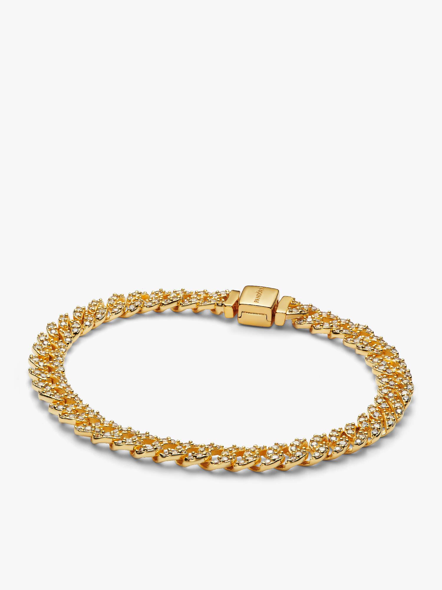 Brazalete de Cadena Cubana en Pavé