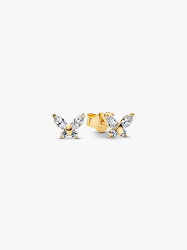 Aretes de botón Mariposa