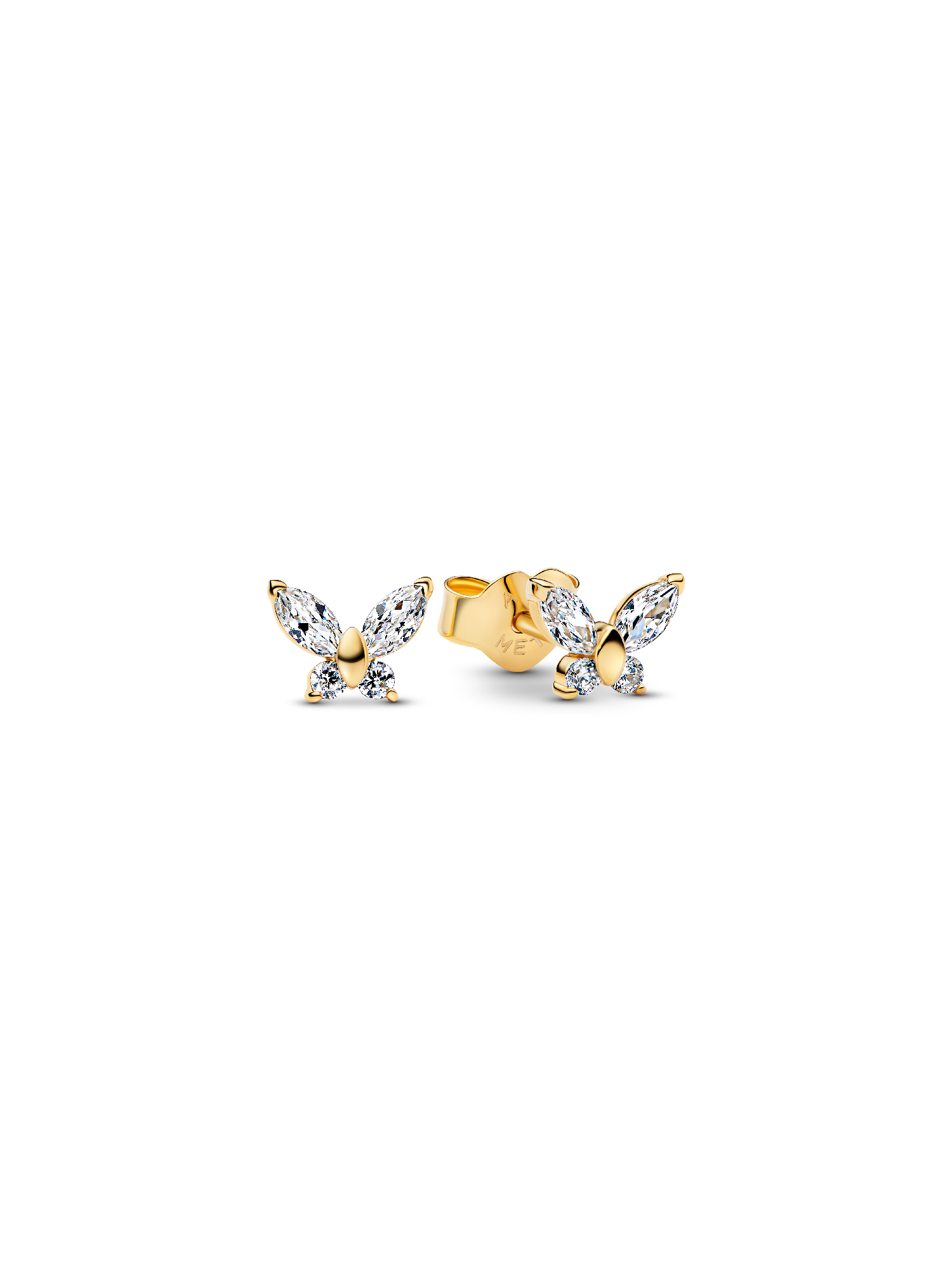 Aretes de botón Mariposa