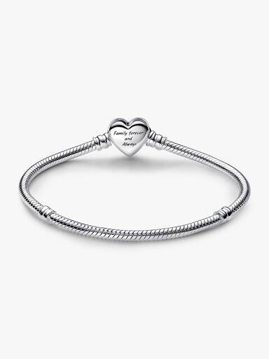 Brazalete cadena de serpiente con broche Corazón infinito centelleante