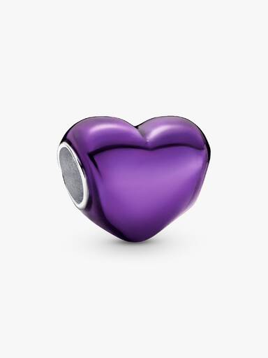 Charm Corazón metálico morado