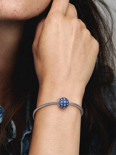 Charm Azul Redondo Pavé Brillante