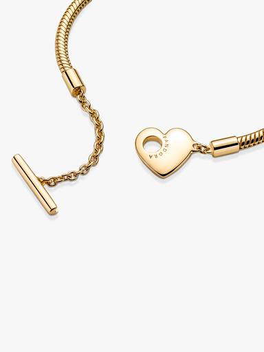 Brazalete cadena de serpiente corazón con barra T