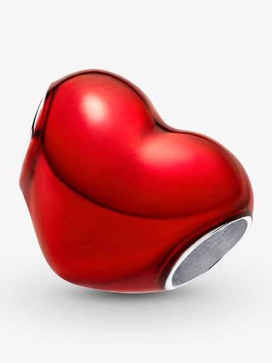 Charm Corazón metálico rojo
