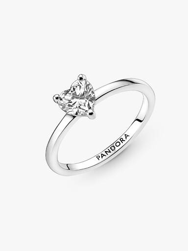 Anillo solitario Corazón resplandeciente