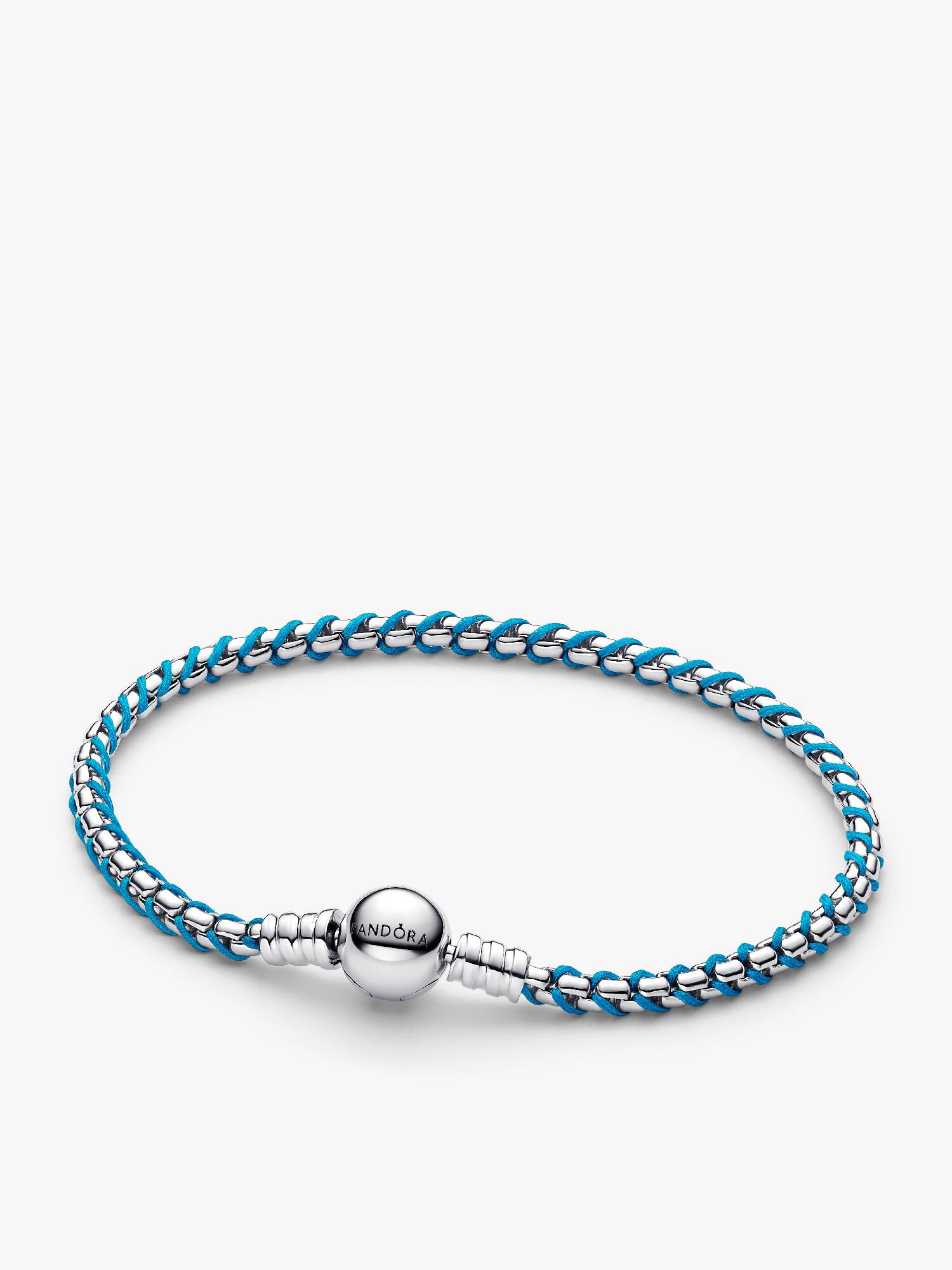 Brazalete de cadena tipo caja con cordón azul