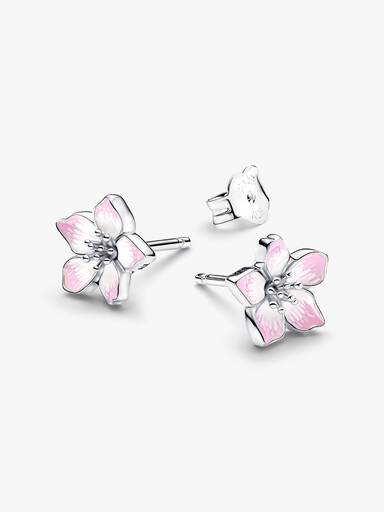 Aretes de botón Flor de cerezo