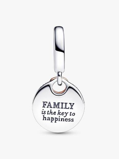Charm Colgante Doble Llave de la Felicidad en Dos Tonos