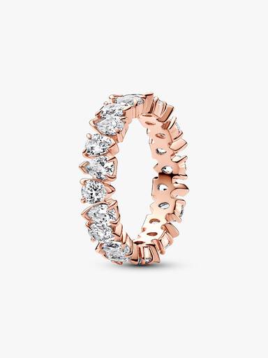 Anillo Banda con Brillos Alternos