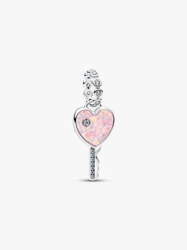 Charm colgante Llave de corazón opalescente