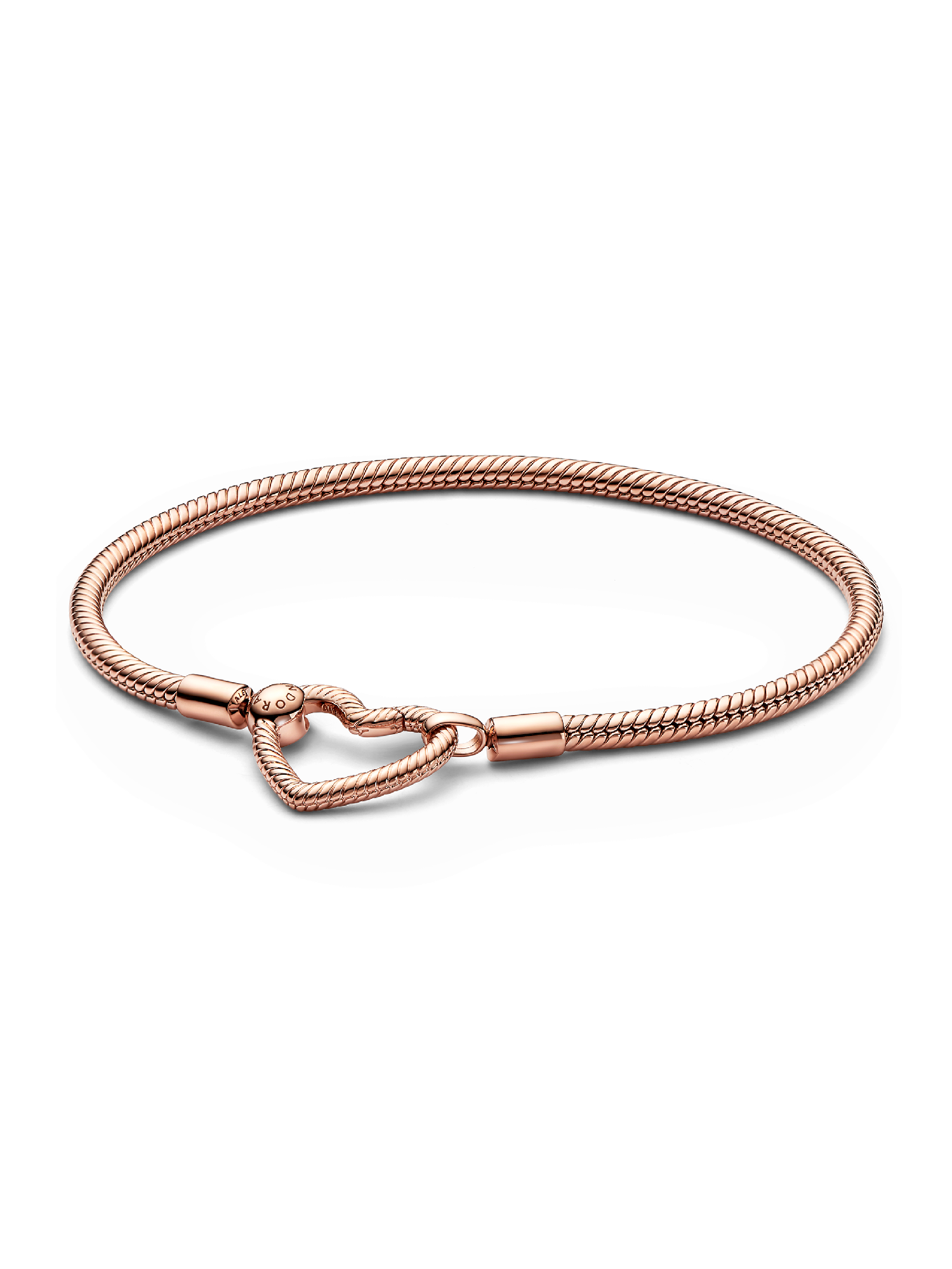 Brazalete cadena de serpiente con broche de corazón Pandora Moments