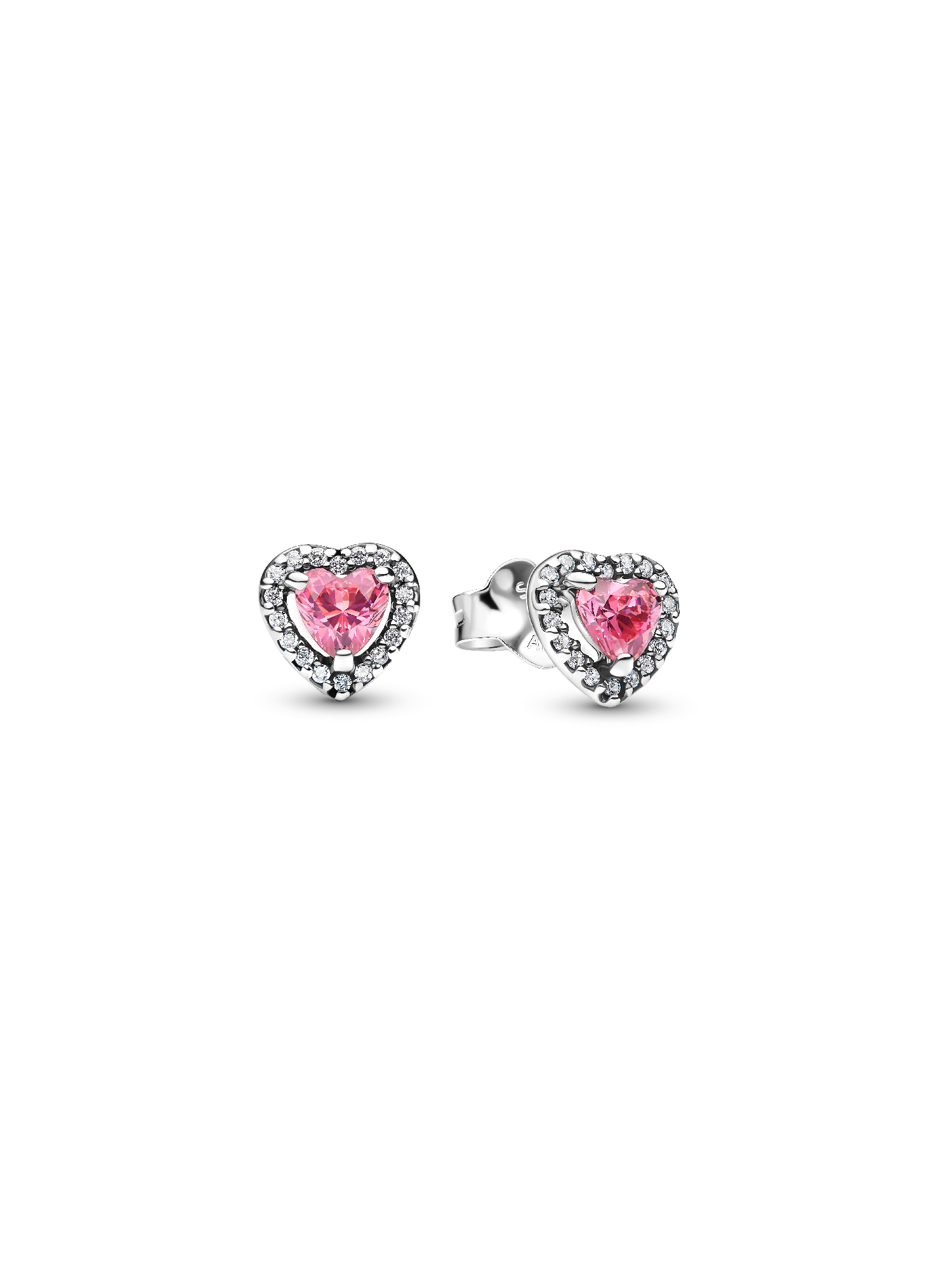 Aretes de Botón Corazón Rosa