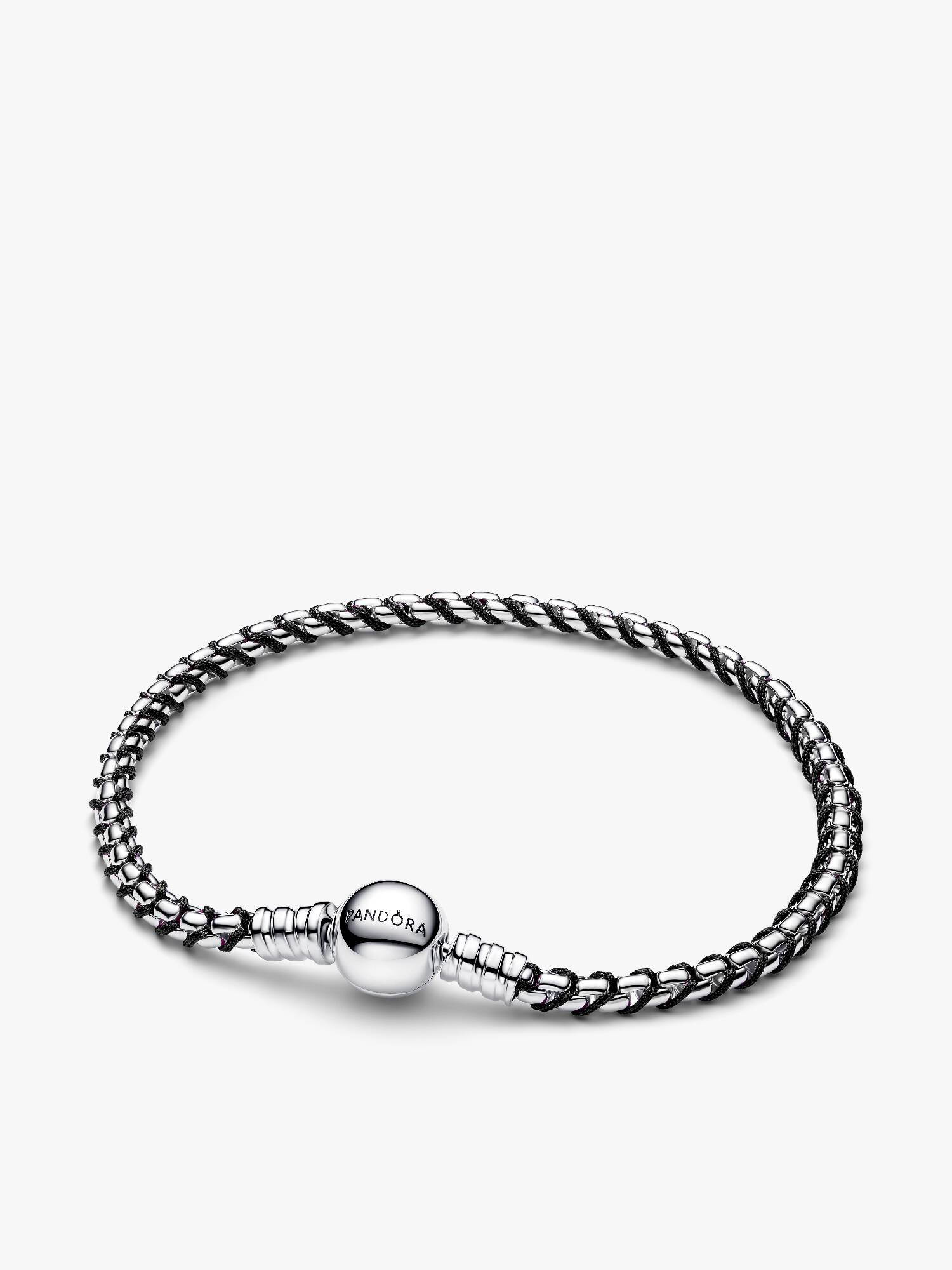 Brazalete de cadena tipo caja de cordón negro