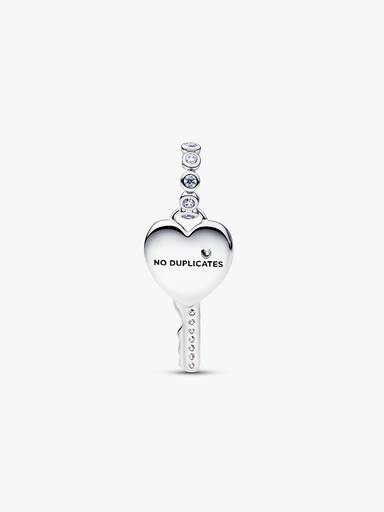Charm colgante Llave de corazón opalescente