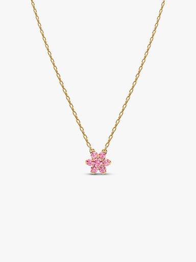 Collar con Colgante Flor Rosada resplandeciente
