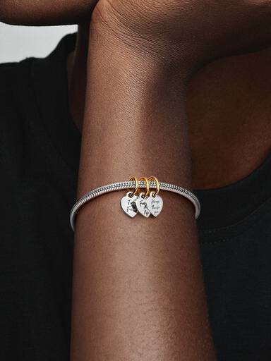 Charm Colgante Triple Divisible de Amistad, en Dos Tonos