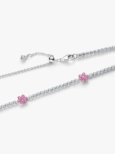 Collar de Tenis Flor Rosada