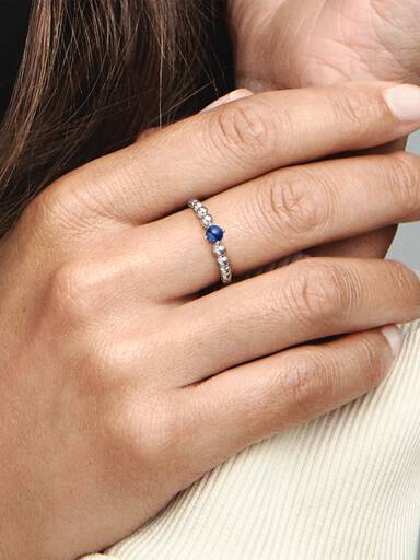 Anillo de Cuentas Azul Mar
