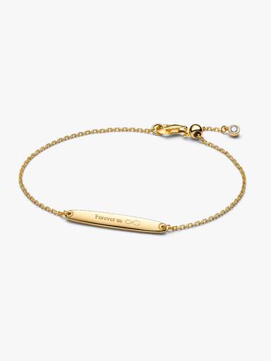 Brazalete de cadena con barra grabable