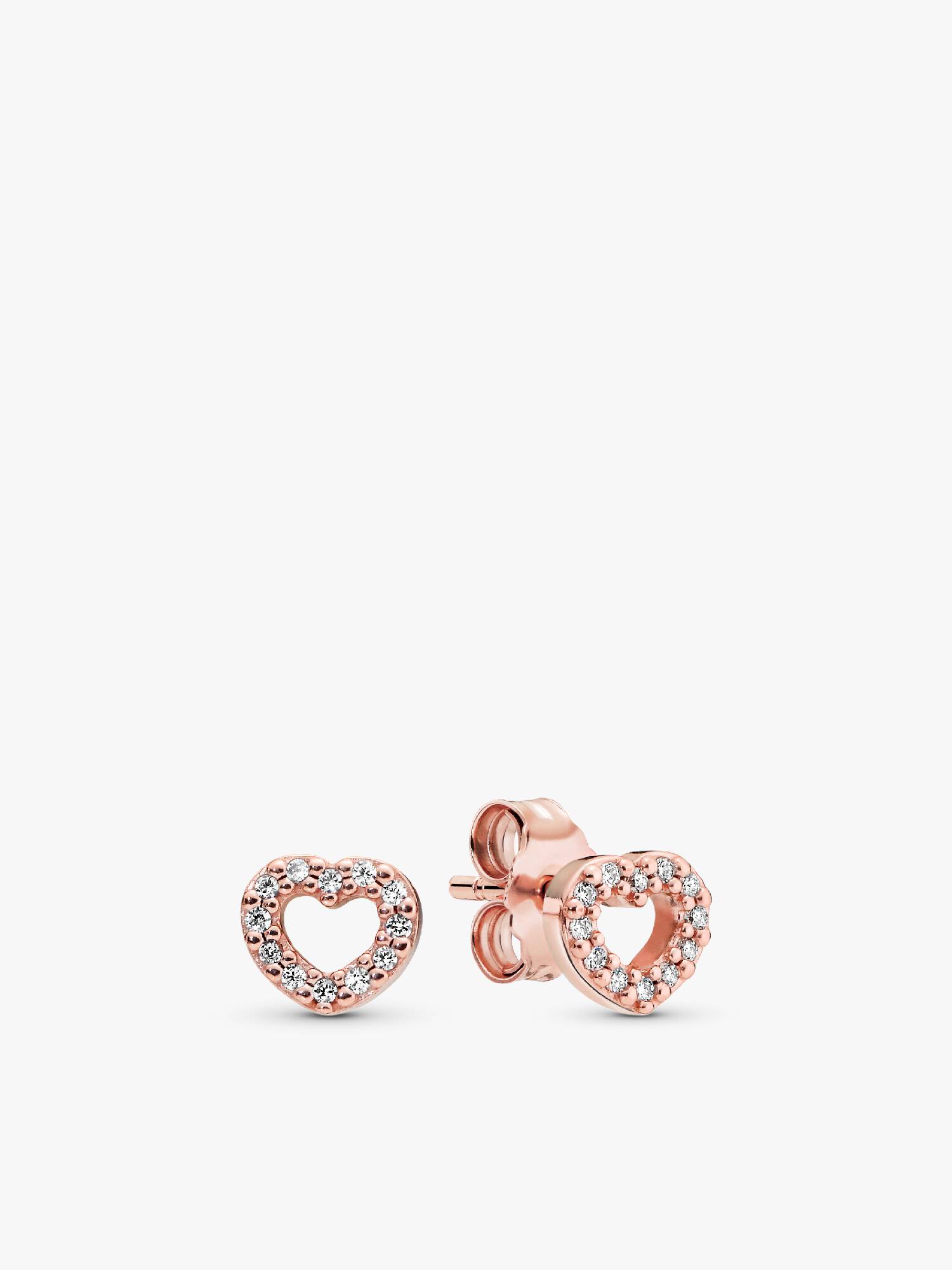 Aretes de botón Corazón abierto