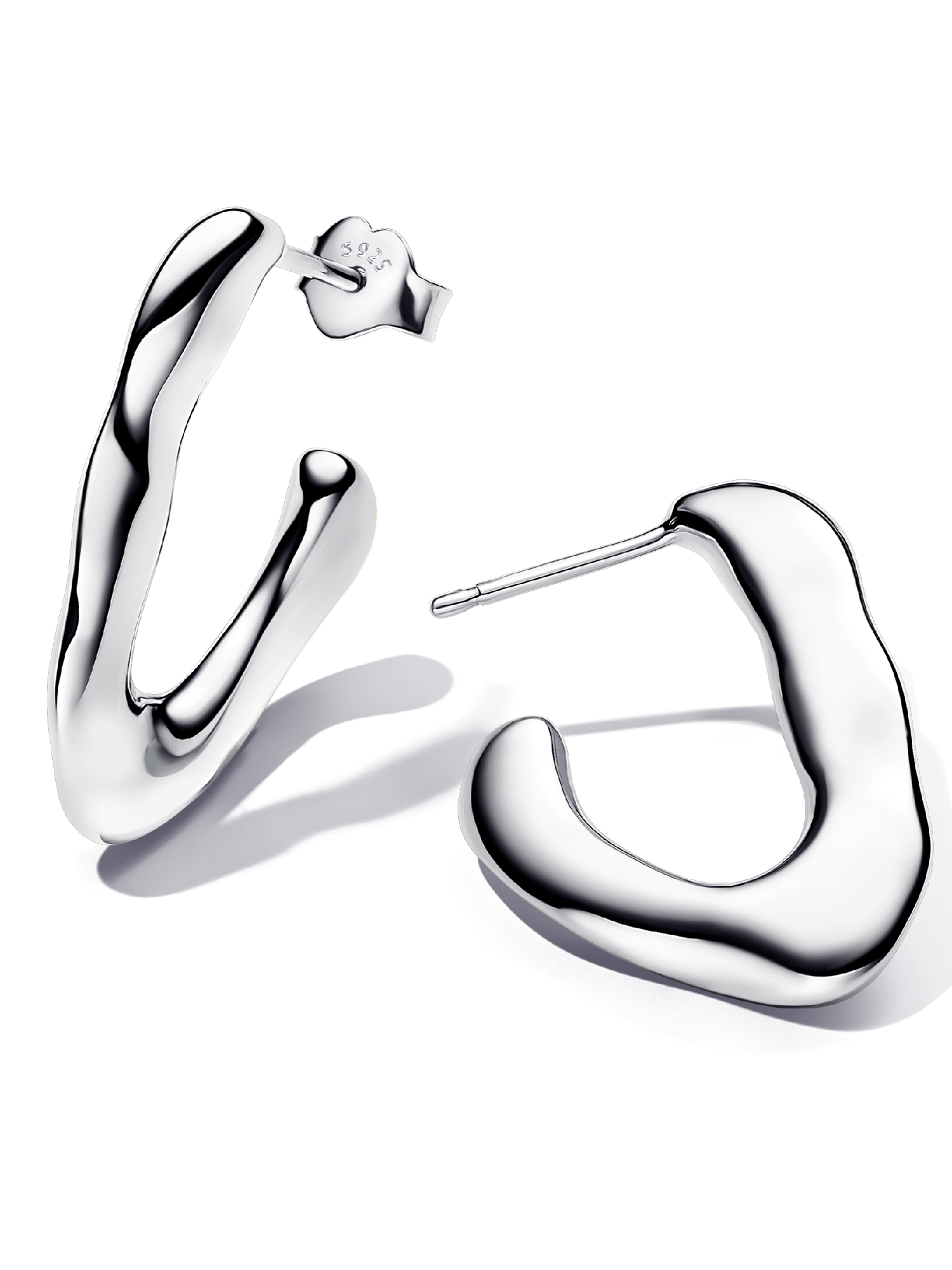Aretes de aro Abiertos con forma orgánica en V