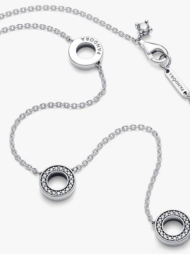 Collar de Cadena Círculos de Pavé