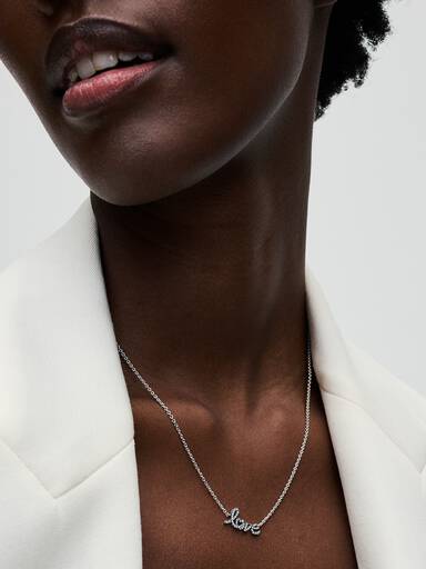 Collar Love Escrito a Mano Brillante