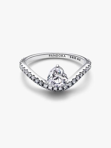 Anillo Corazón Ondulado Pavé