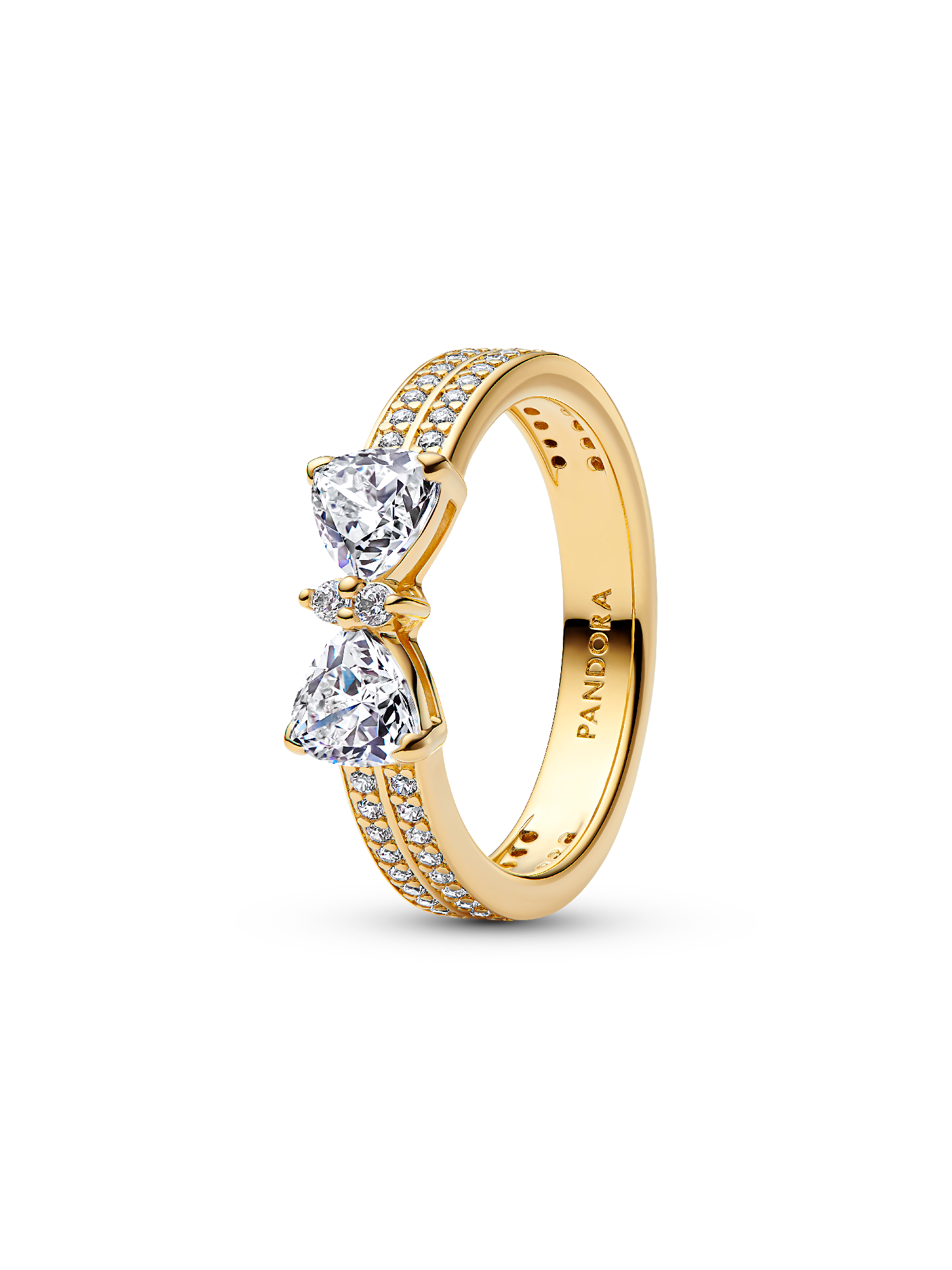 Anillo Doble Fila Moño Brillante