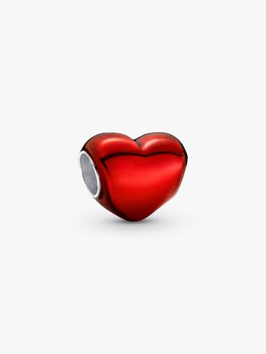 Charm Corazón metálico rojo