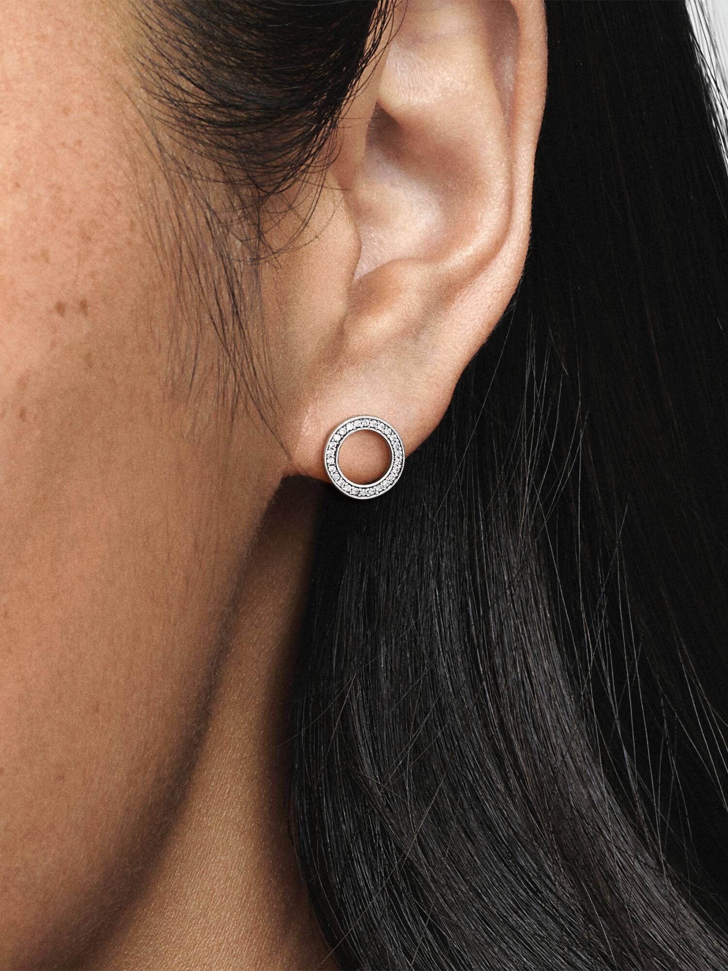 Aretes de botón Círculo reluciente