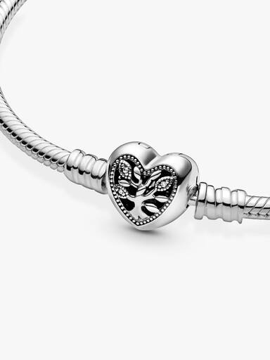 Brazalete cadena de serpiente con broche de corazón árbol de la familia