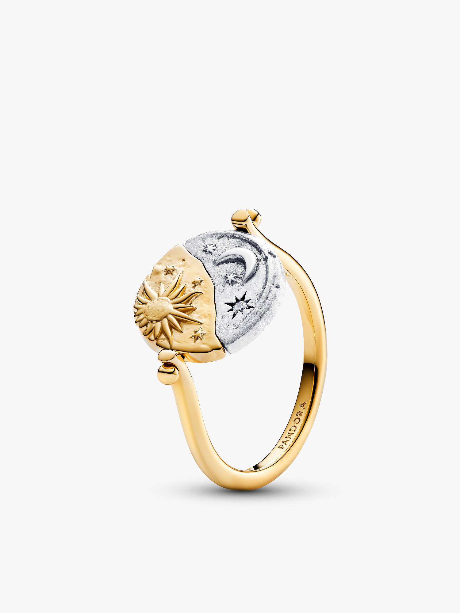 Anillo medallón reversible Sol y Luna