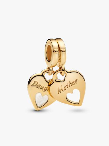 Charm colgante Corazón abierto doble